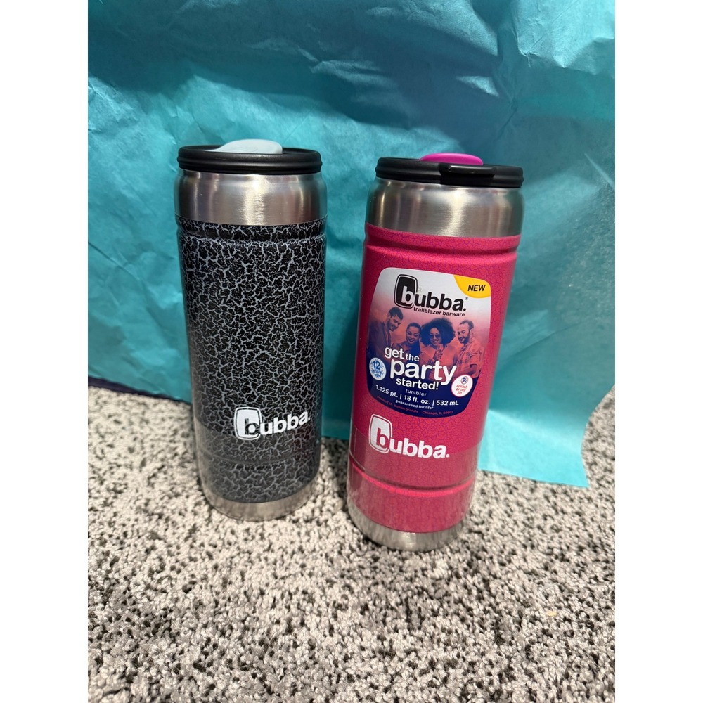 Bubba Tumbler Set Unisex 18oz Black Berry New Trailblazer Barware His and Hers